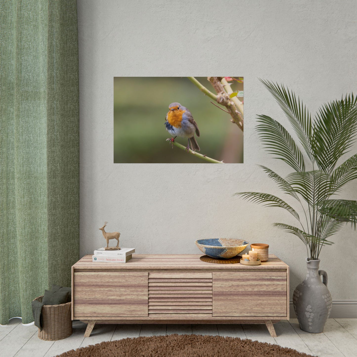 Rolled Poster – Colourful Robin Art Print