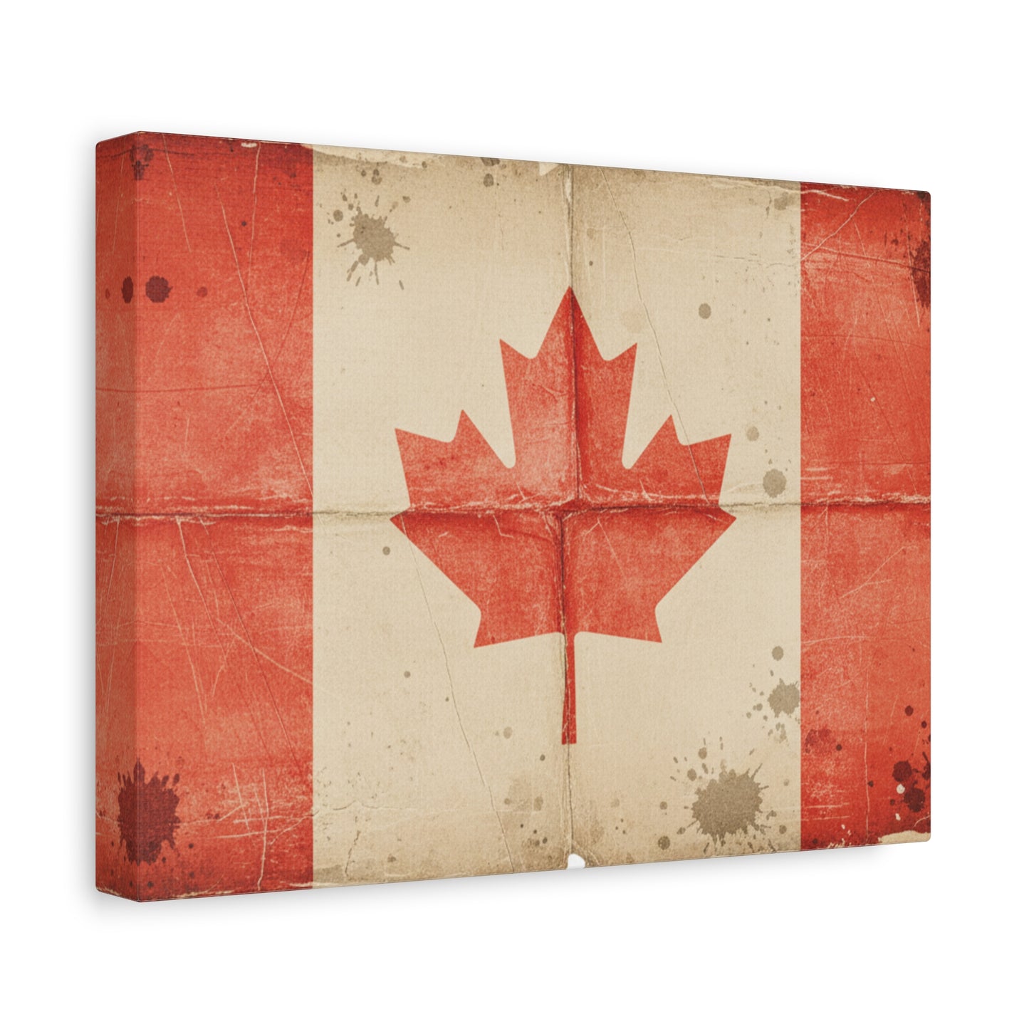 Canadian Flag Vintage Matte Canvas Print — Stretched 1.25"