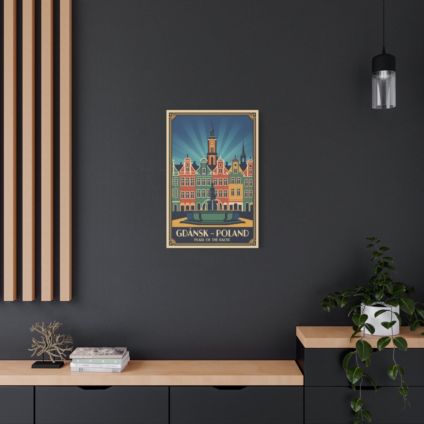 Gdańsk Poland Vintage Travel Poster Canvas