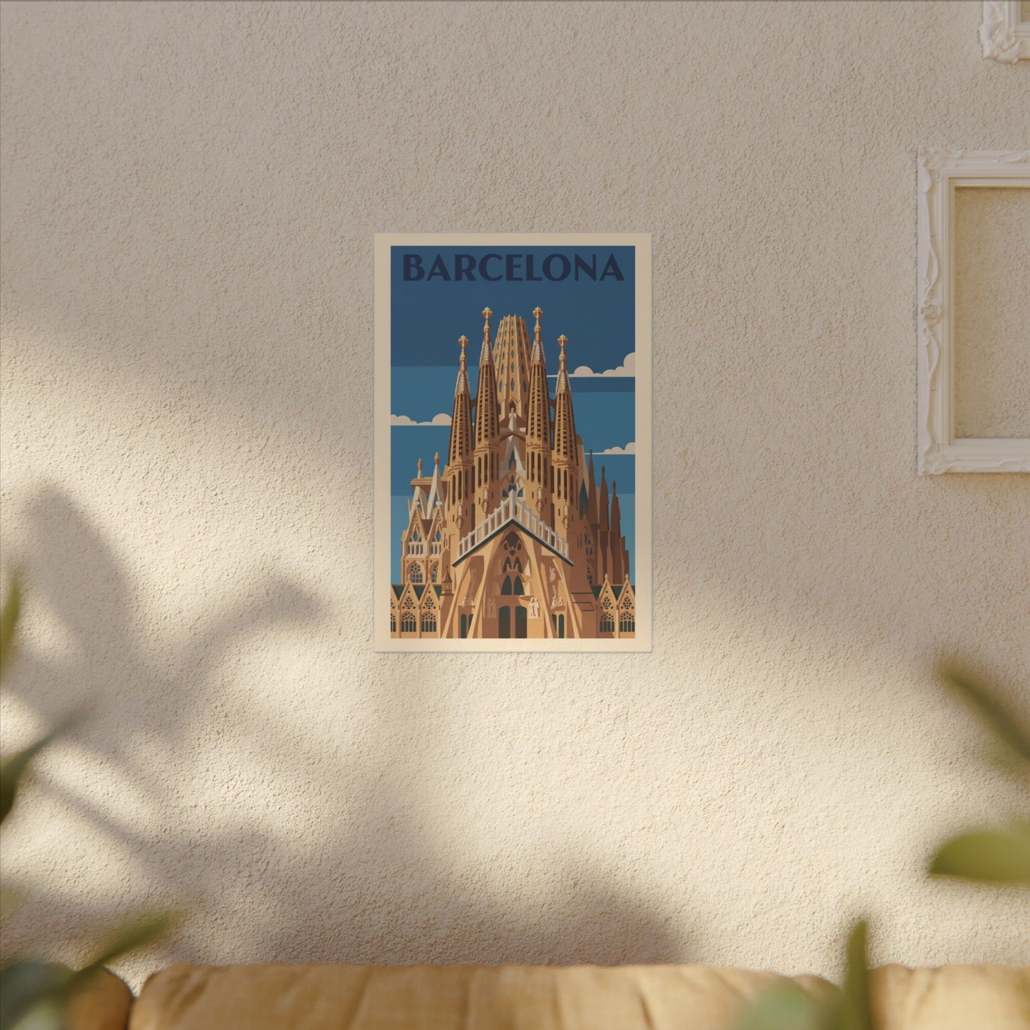 Barcelona Sagrada Familia Matte Canvas Print Stretched Travel Poster Wall Art