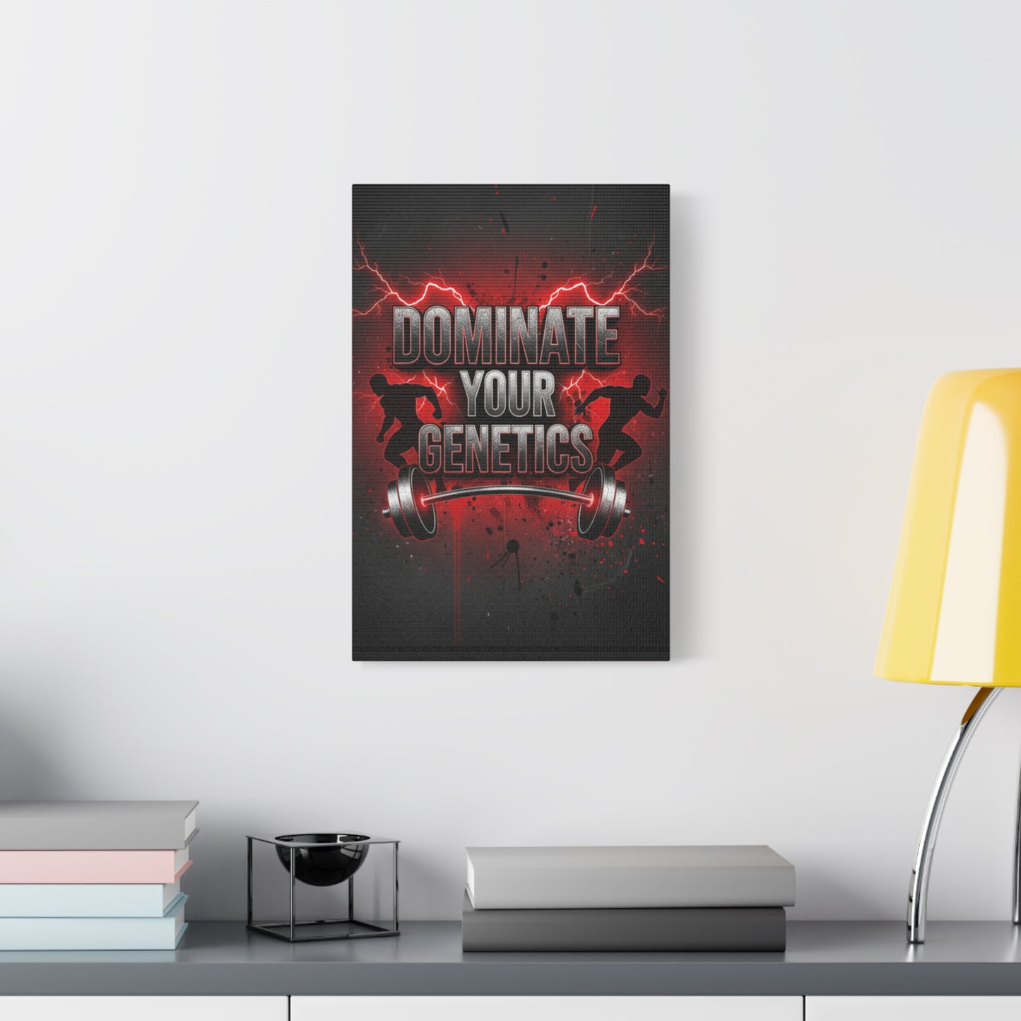 Dominate Your Genetics Gym Canvas Wall Art — Motivational Fitness Quote