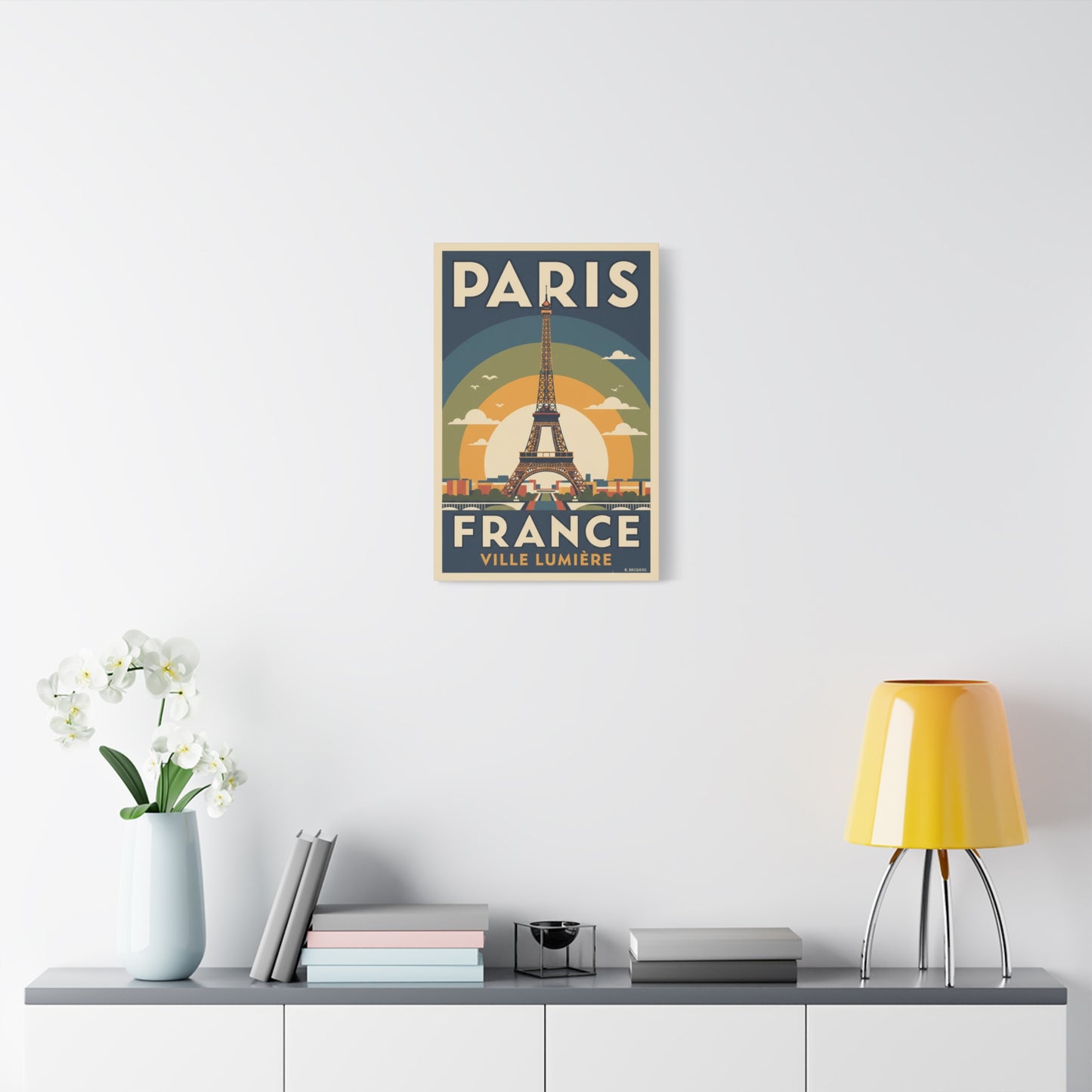 Paris France Eiffel Tower Vintage Poster Canvas