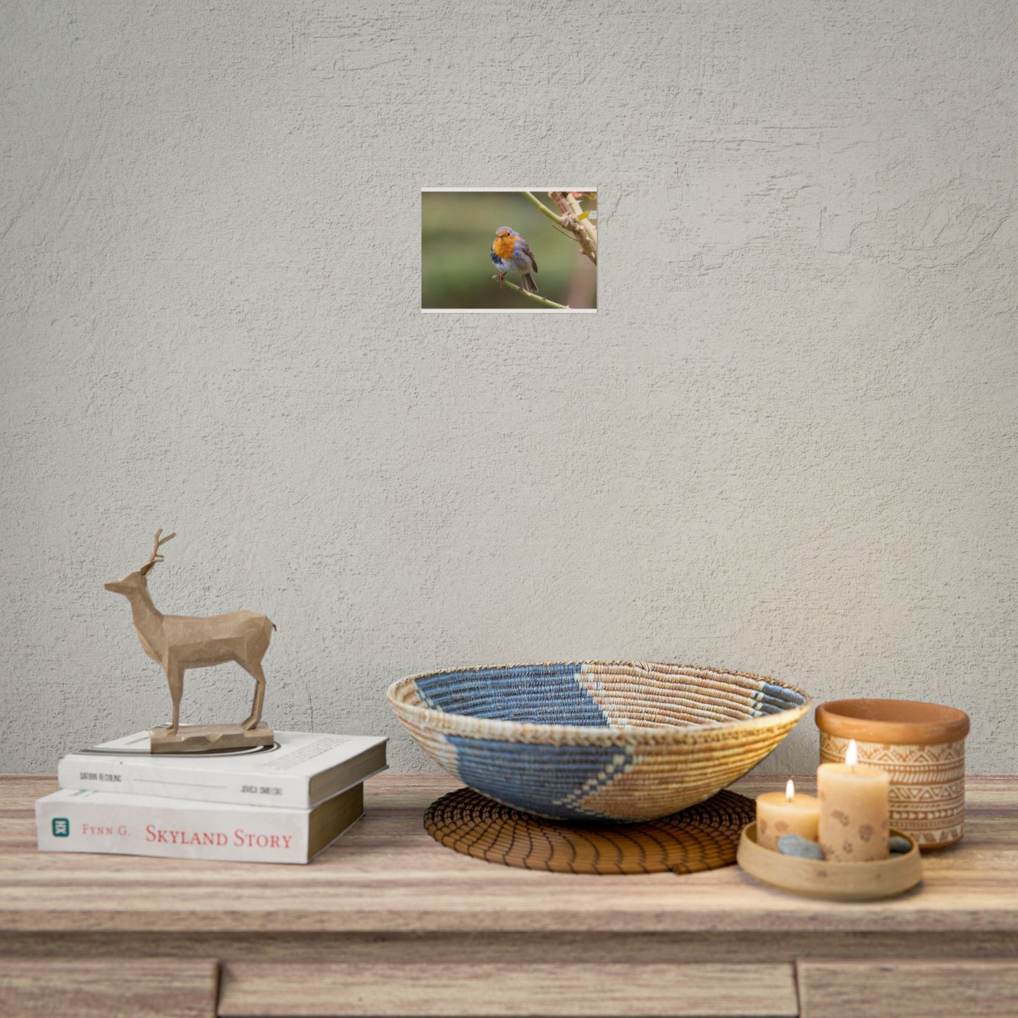 Rolled Poster – Colourful Robin Art Print