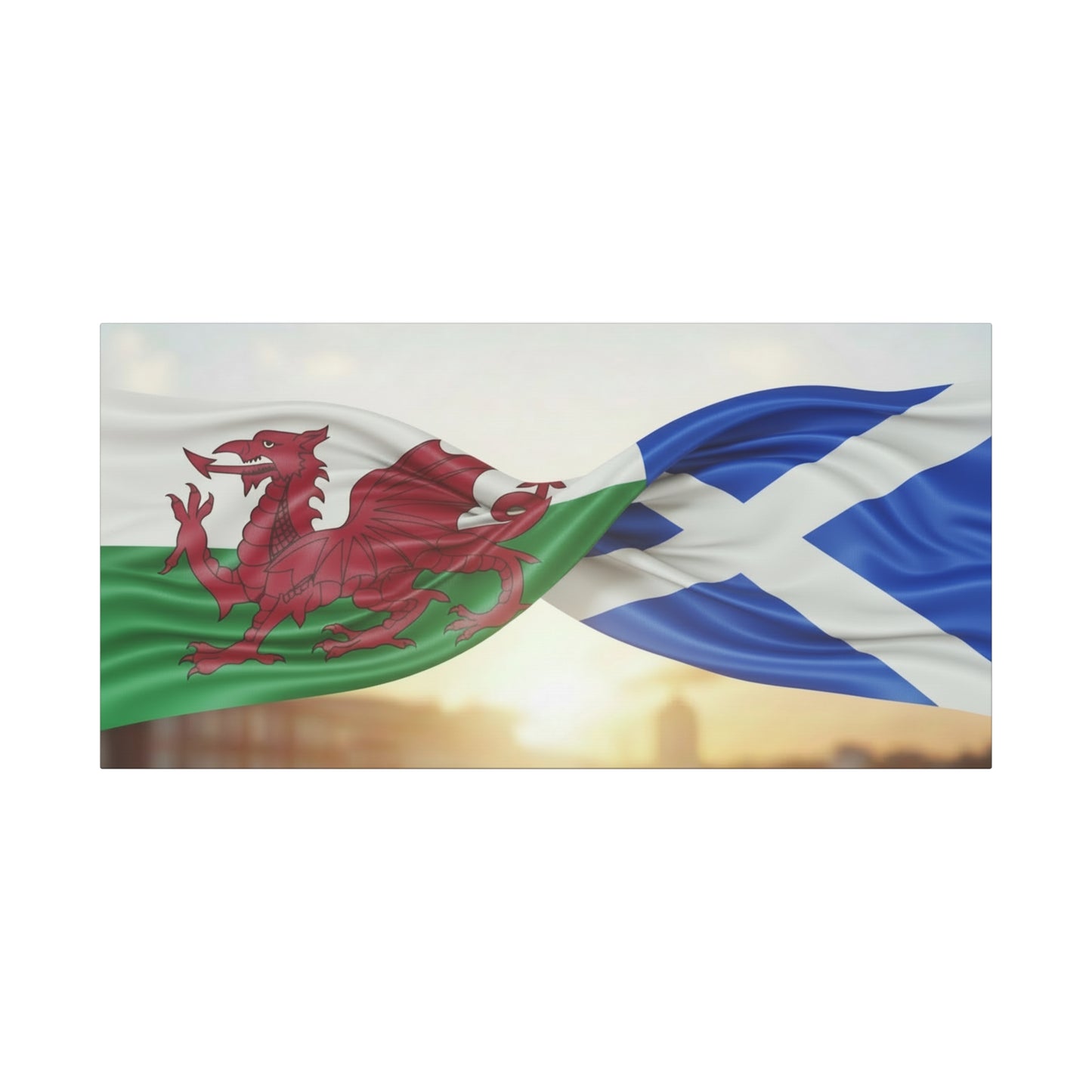 Wales and Scotland Flag Canvas Print — Matte Stretched Wall Art