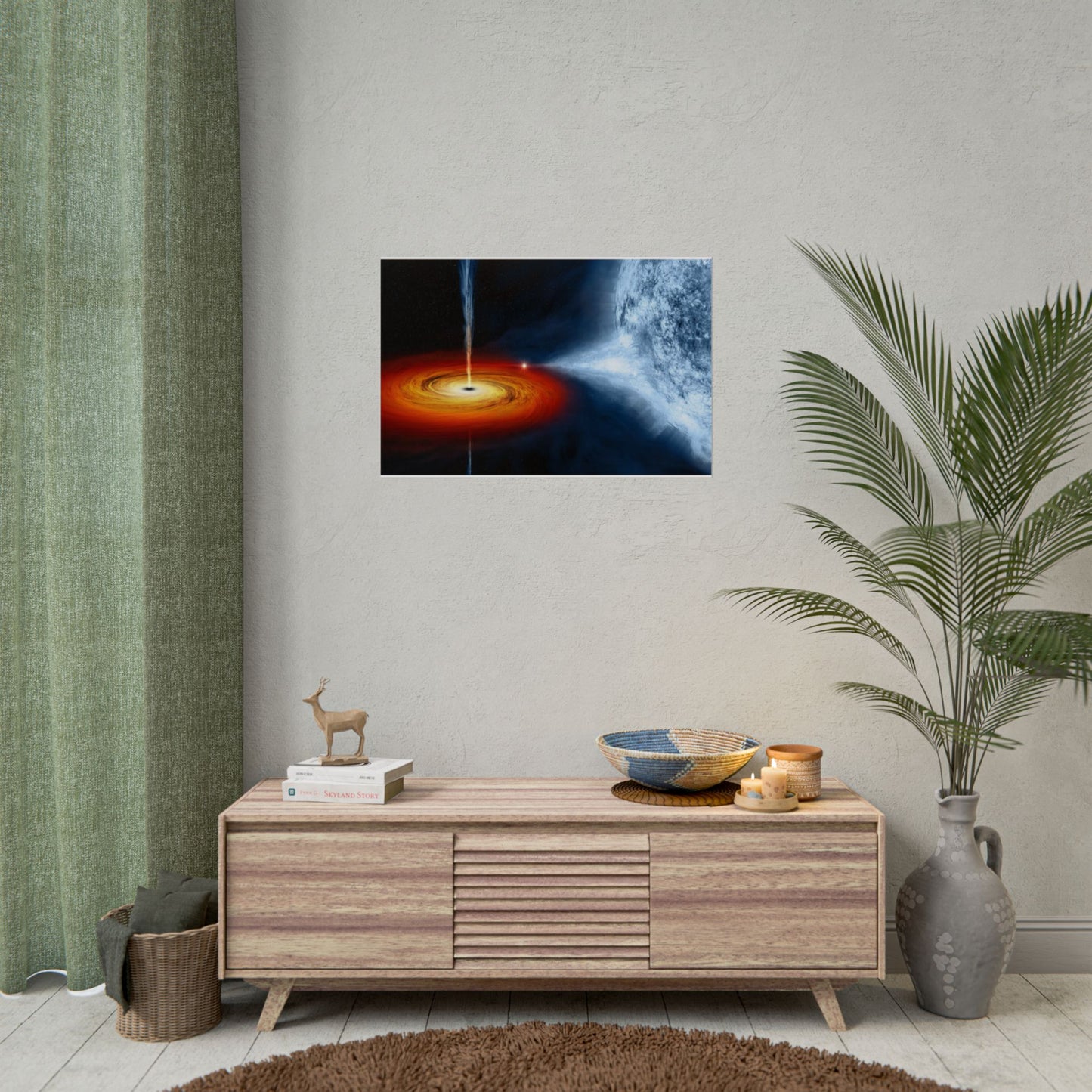 Black Hole Space Poster — Astrophysics Rolled Art Print