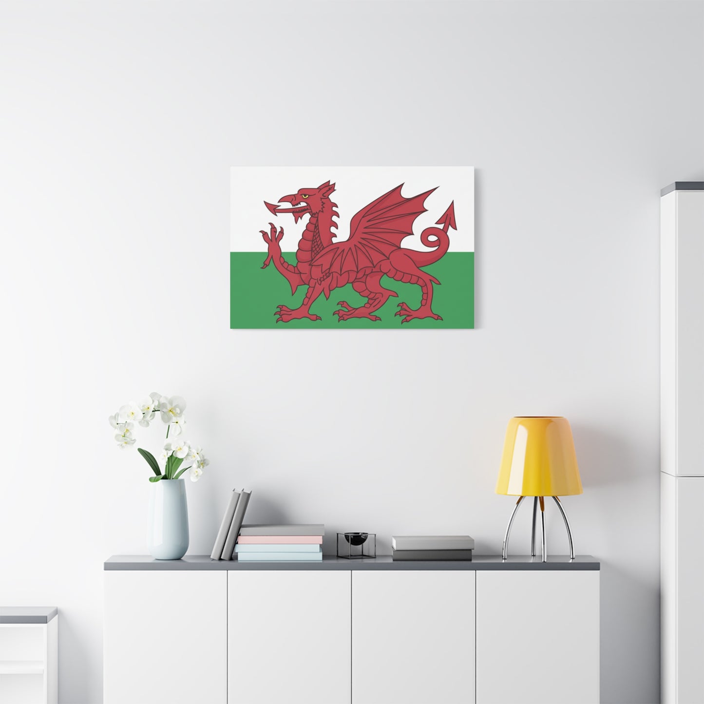 Welsh Flag Canvas Print — Red Dragon Matte Stretched Wall Art