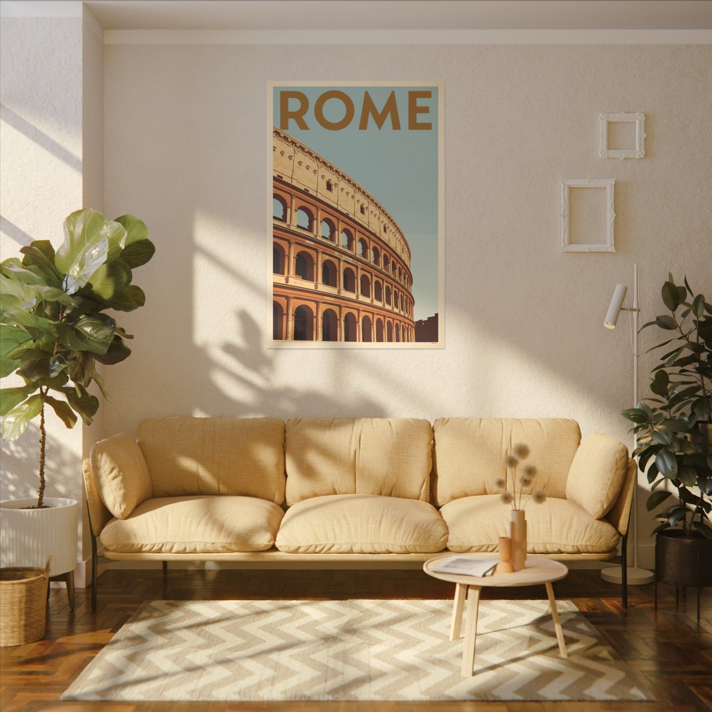 Rome Colosseum Vintage Travel Poster Matte Canvas Print