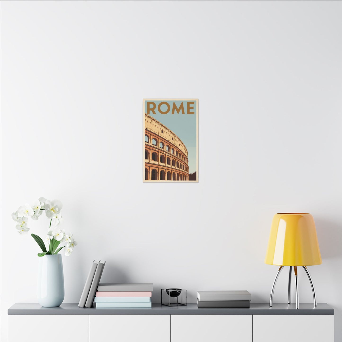 Rome Colosseum Vintage Travel Poster Matte Canvas Print
