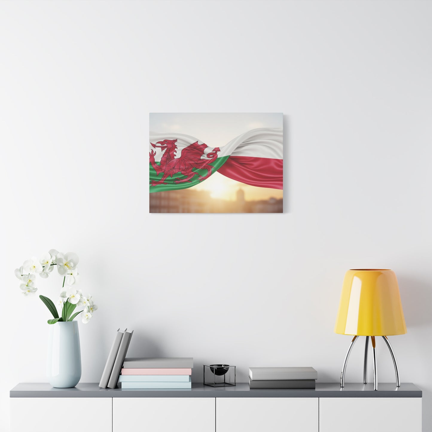 Welsh & Polish Flag Canvas Print — Stretched Matte Wall Art